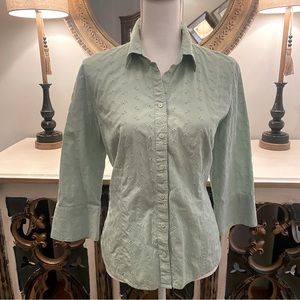 2/$20 Ann Taylor Pretty Embroidered Eyelet Shirt Top Blouse 14